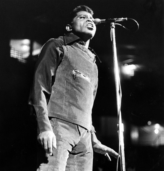 Artists like James Brown and Marvin Gaye helped define the civil rights movement with their music, Coelho tells the class. Photo courtesy of Getty Images