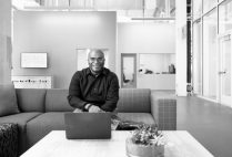 Anthony Harris poses in a Facebook office