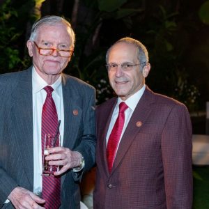 Frederick S. Pardee (Questrom’54,’54, Hon.’06) (left)—with Board of Trustees chair and campaign chair Kenneth J. Feld (Questrom’70)