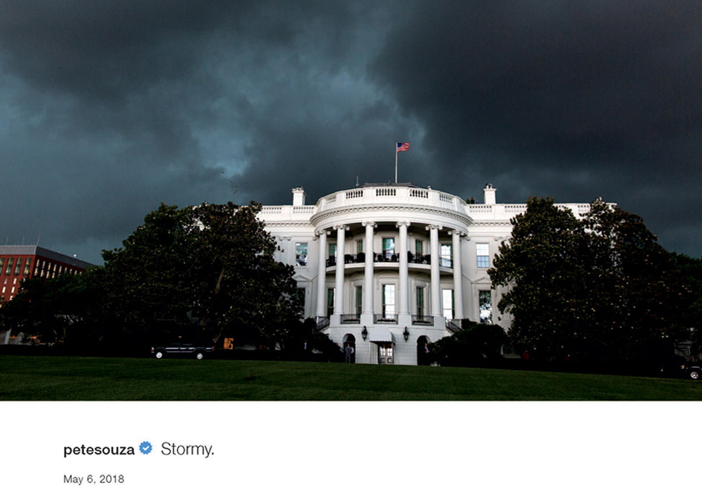 The white house against a stormy sky