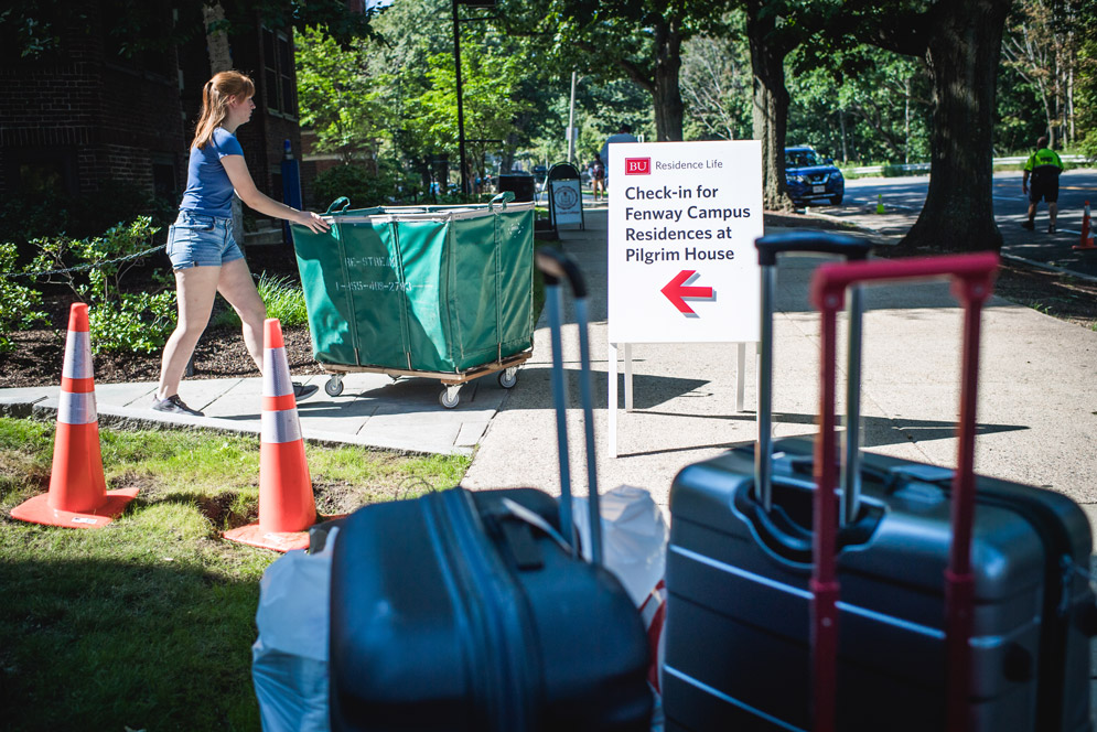 One more first: the inaugural student move-in on BU’s new Fenway Campus August 29. On June 1, the merger of Wheelock College and the BU School of Education created the BU Wheelock College of Education & Human Development. Photo by Jackie Ricciardi