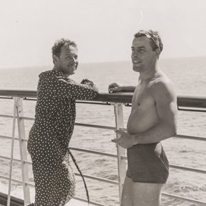 Tennessee Williams and Frank Merlo at a beach