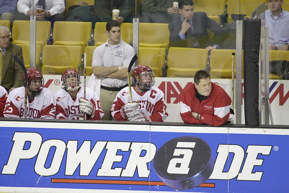 Venis with other terriers on the bench in 1994