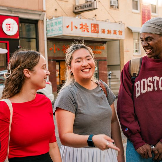 Students embrace the energy of downtown Boston