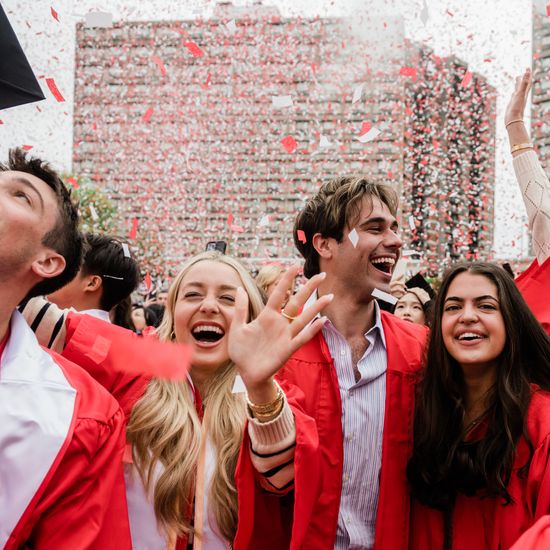 Graduates celebrate at BU’s Commencement ceremony at Nickerson Field