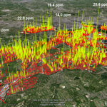 A map showing natural gas emissions across the city