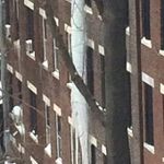 Icicle with a mystery address—seen from 4th floor window of 100 Bay State Road. Photo by Sean Sevey.