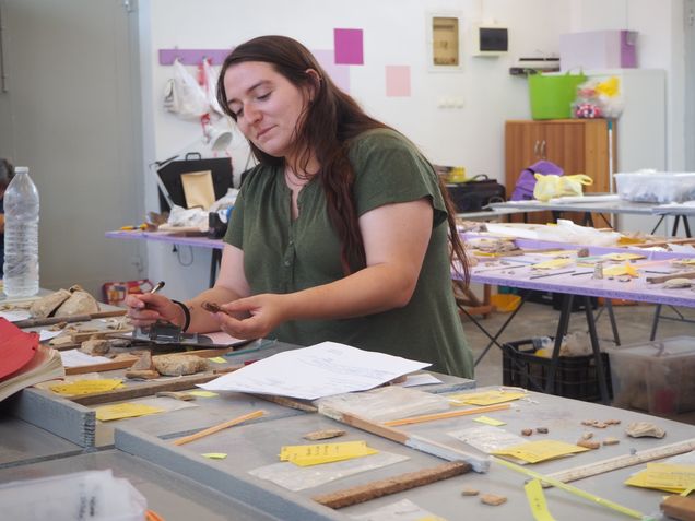 Katie Berlin working at a desk