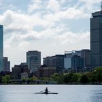 Someone rowing on the Charles