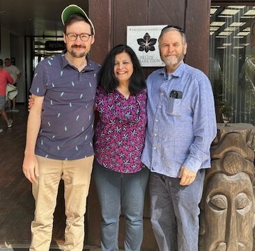 Arts & Sciences colleagues (from left) Ethan Deyle, Gopal, and Les Kaufman. Photo courtesy of Suchi Gopal