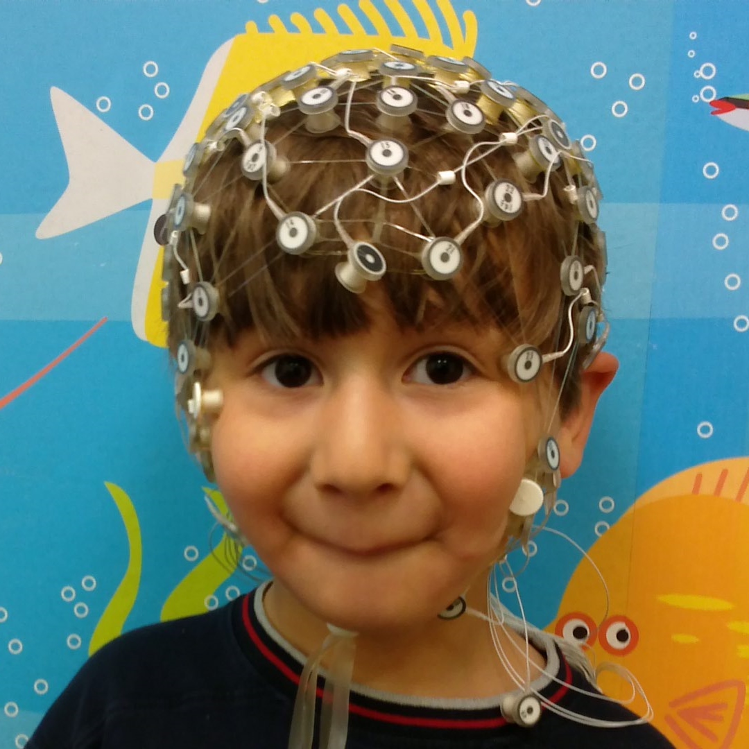 Boy in EEG net