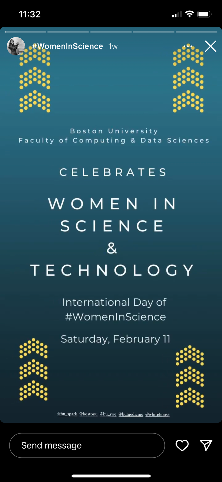 Screenshot of celebrating women in STEM