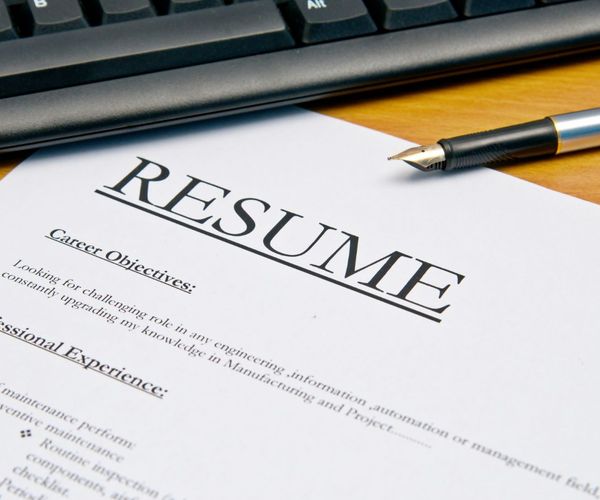 Photo of paper resume - BU CDS Careers