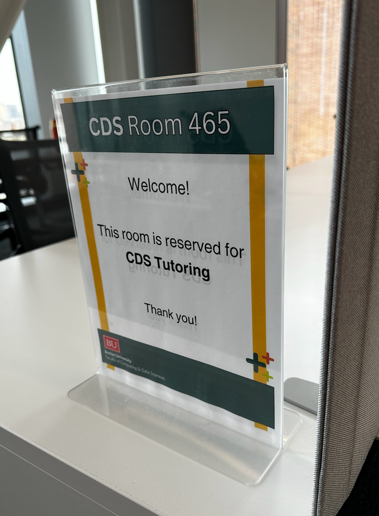 BU CDS Tutoring Center signage
