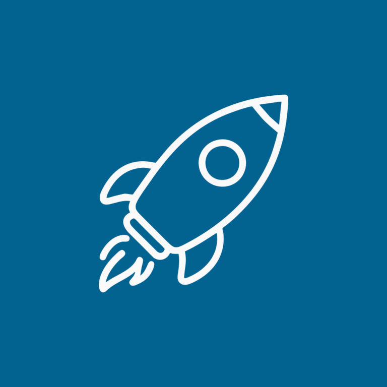 Icon graphic of rocket