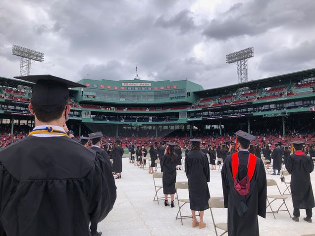 college graduation ceremony in Fenway Park