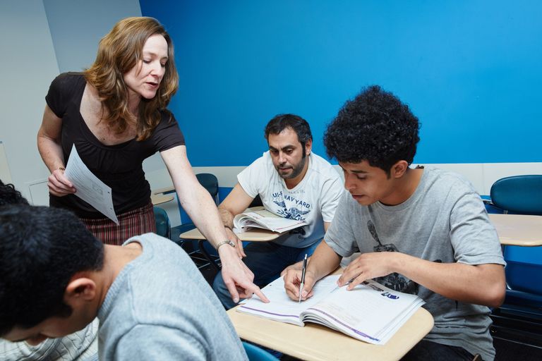 students in a classroom with a teacher