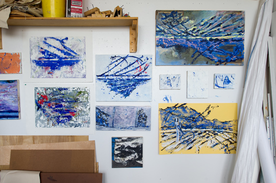 Open Studio When we did the studio lottery for this year, I specifically wanted to be on Commonwealth Avenue because I’d have the north-facing light, which is the best light during the day. I tend to work during the day because I have kids and try to get home in the evenings to be with them.