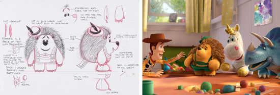 Toy Story concept art and scene