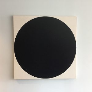 Black circle on canvas