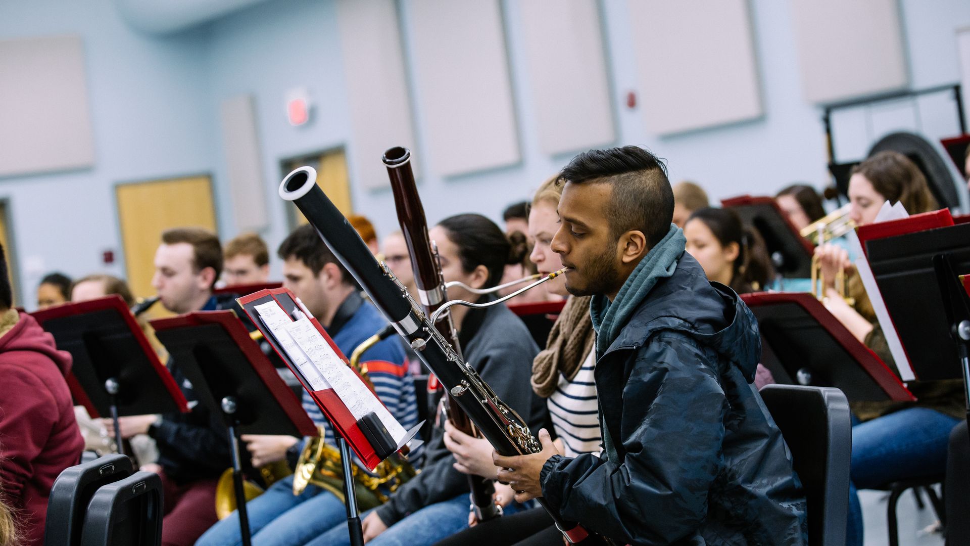 Music ensemble students