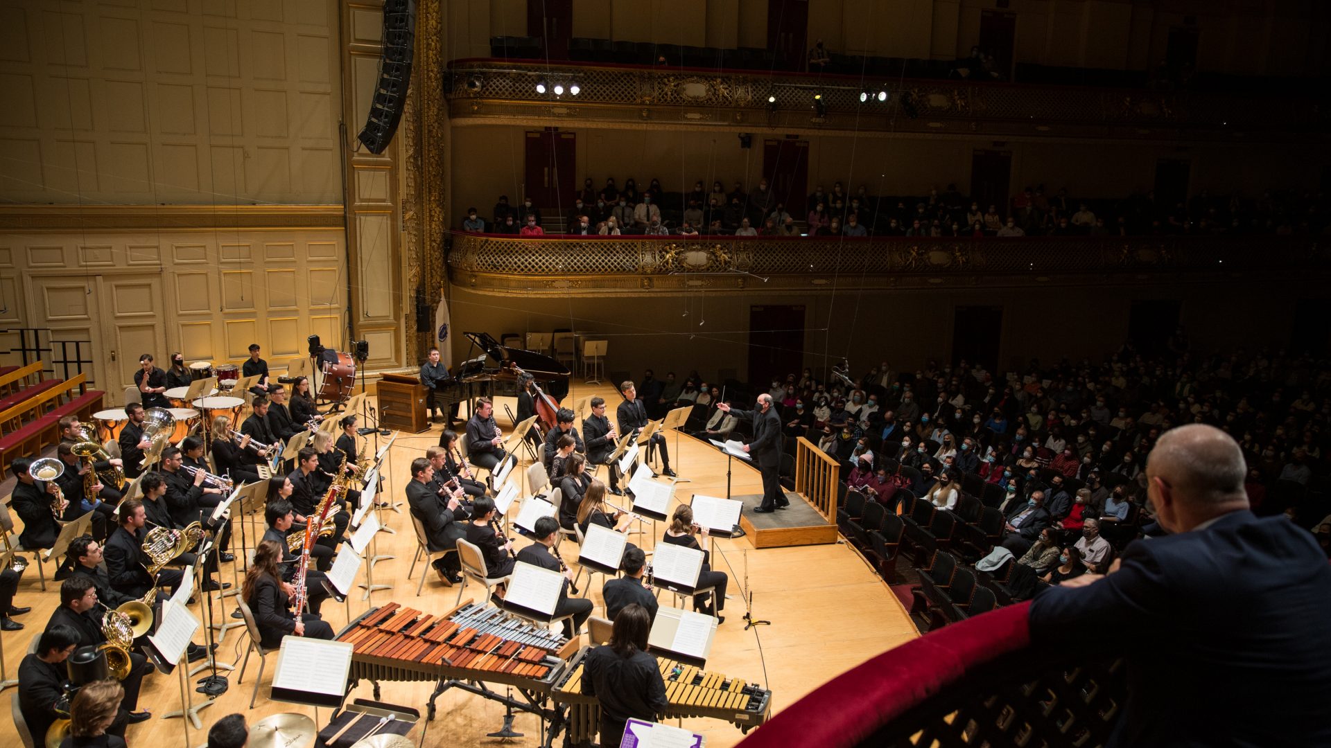 BU music students performing at Symphony Hall, Boston