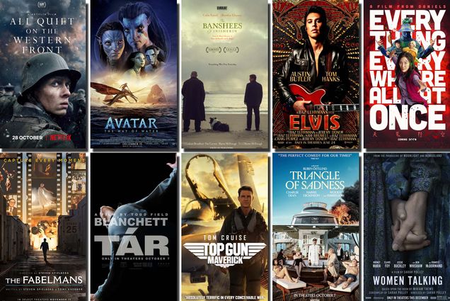 Composite of 2023 Oscar nominated films