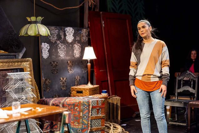 Melisa Pereyra in the Huntington Theatre Company's production of Stand Up If You're Here Tonight.