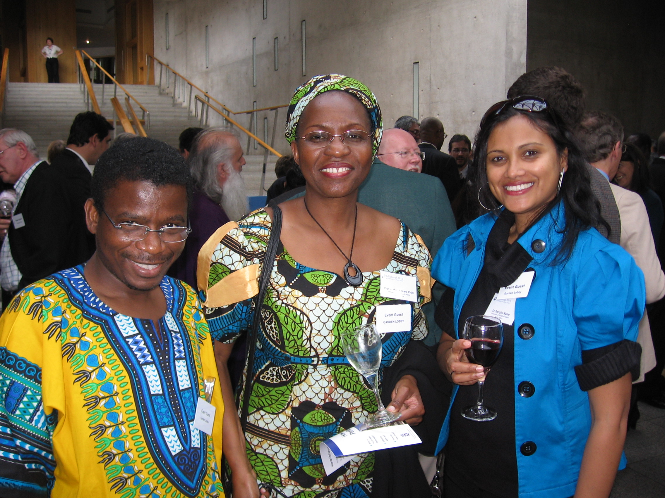 Dr. John Kaoma (BU STh '09) with Prof. Isabel Phiri and Dr. Sarojini Nadar of South Africa at Scottish Parliament