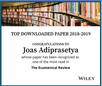 Notice of Congratulations to Joas Adiprasetya 