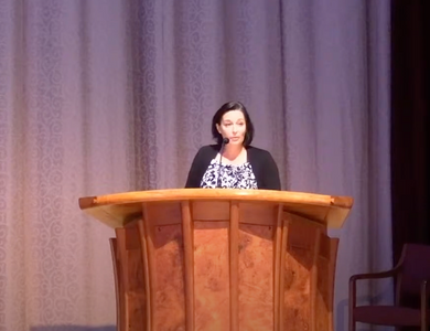 Laura Chevalier speaking at Houghton