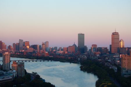 A sunset view from the Student Village's 26th floor. Photo by Doruntina Zeneli.