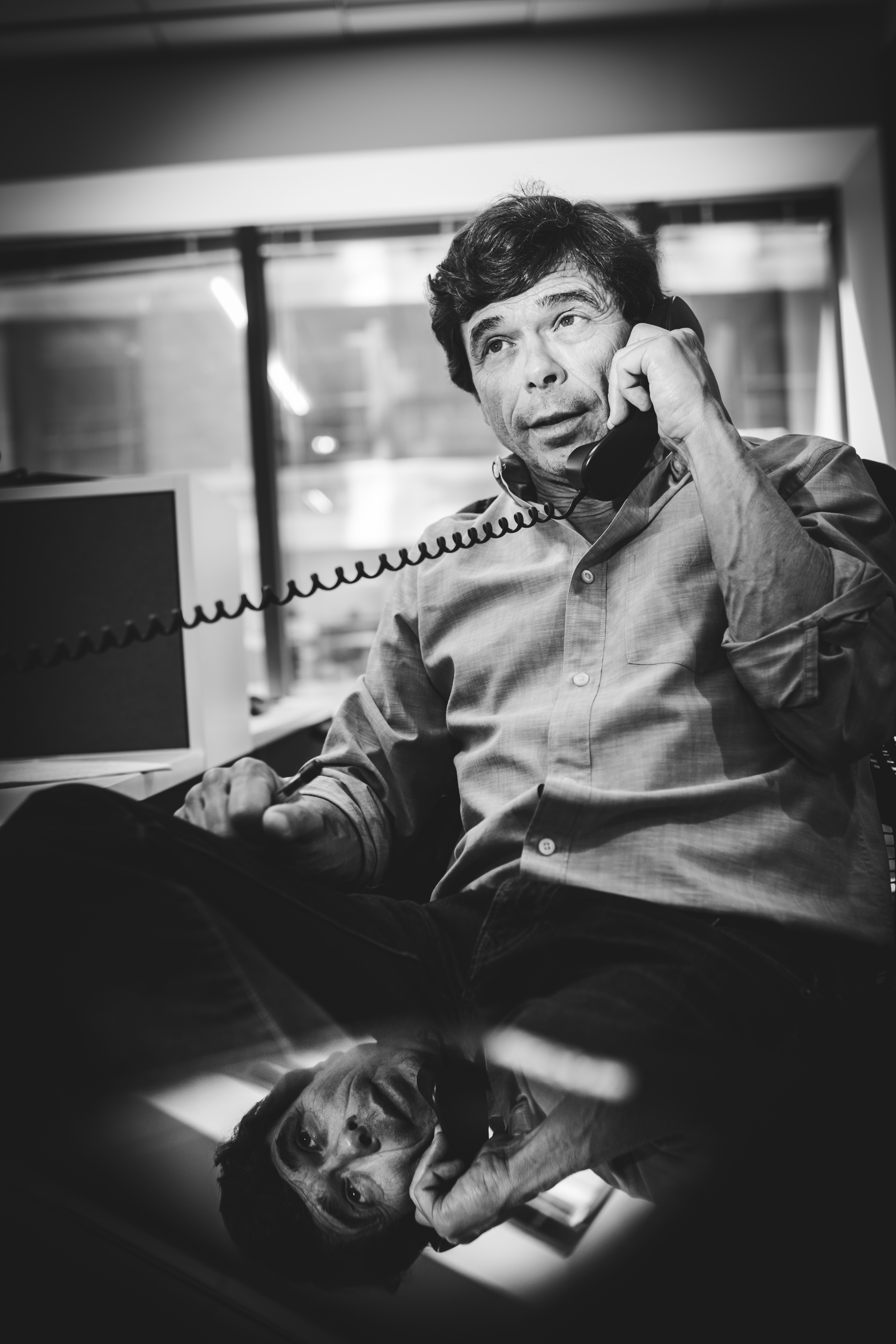 7/6/17 - Boston, Massachusetts Boston Globe Reporter, Mike Rezendes, poses on Thursday, July 6, 2017. Photo by Jackie Ricciardi for Boston University Photography