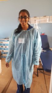 Nidhi Bhagat in the dental clinic, ready for action. Photo courtesy of Nidhi Bhagat