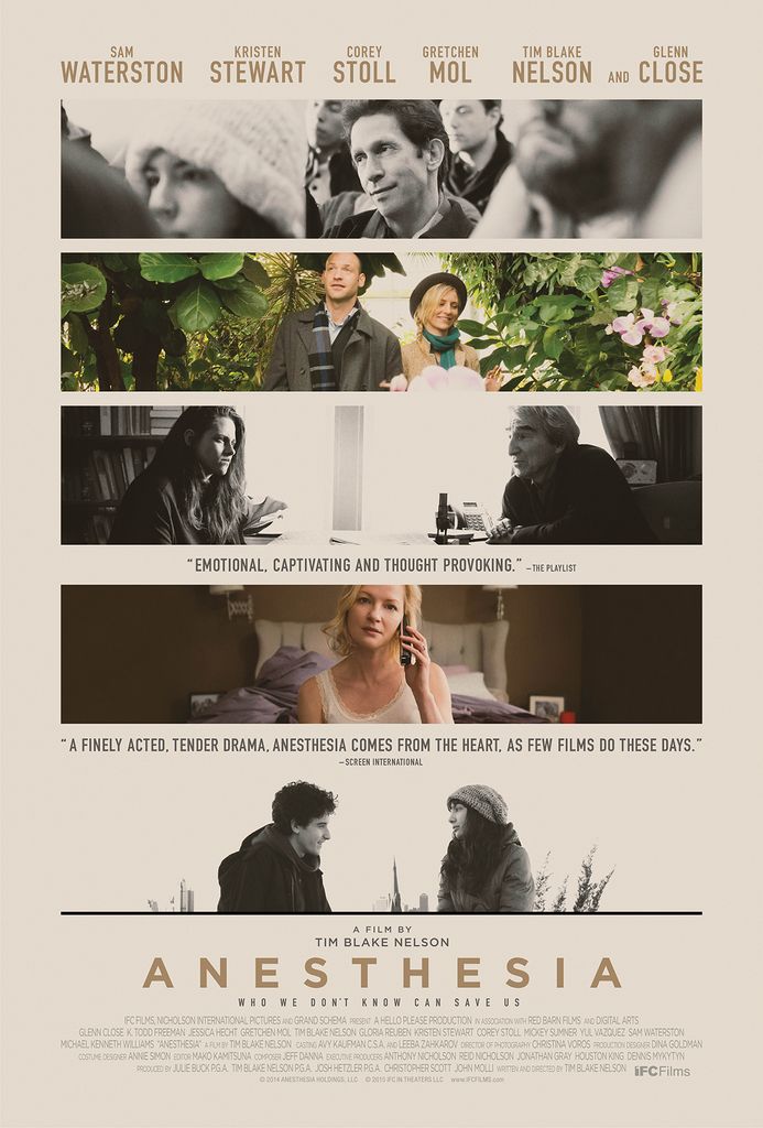 Reid Nicholson (’92, COM’94) teaches in the entertainment business program at Full Sail University in Winter Park, Fla., after leaving Los Angeles and the entertainment industry five years ago. He writes that he still dabbles in film and TV and was most recently credited on the IFC feature, Anesthesia. Anesthesia poster courtesy of IFC Films