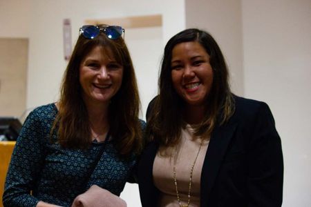 CGS Dean Natalie McKnight and Erica Mosca
