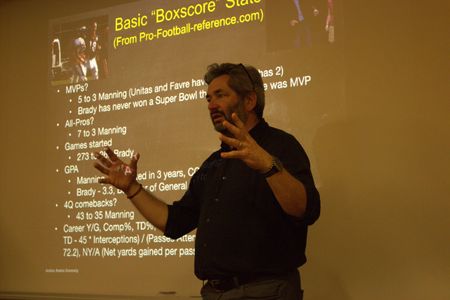 Senior Lecturer Andy Andres argues for Peyton Manning's supremacy over Tom Brady.