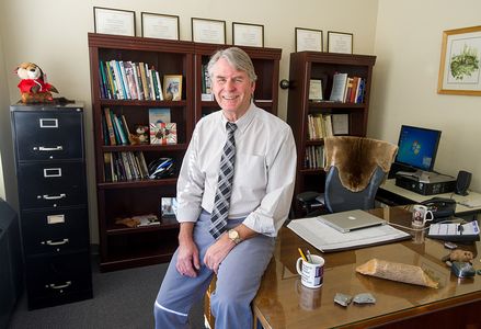 Peter Busher in his office. Photo by Cydney Scott