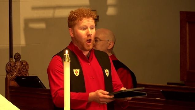 Marsh Chapel Choir member singing