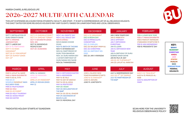 2026-2027 MULTIFAITH CALENDAR