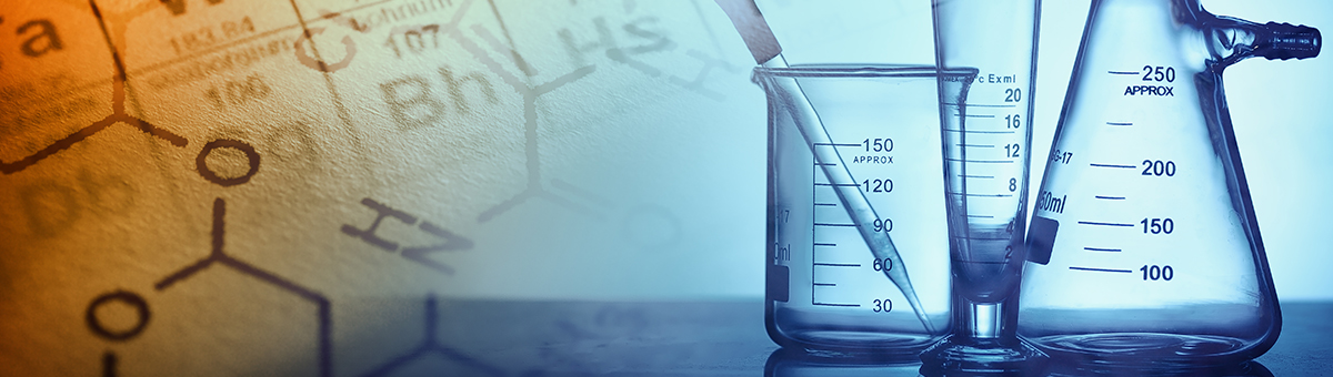 beakers and chemical compund artistic background