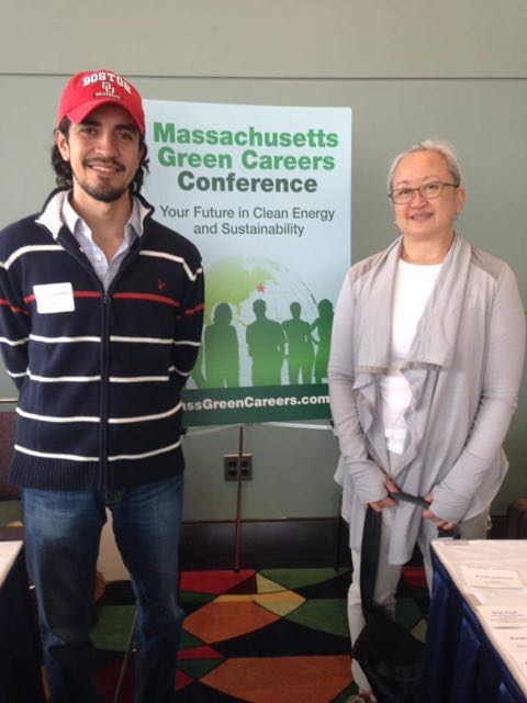 Master of City Planning degree candidates Luis Quintanilla and Monique Yaptenco attend the 2016 Green Careers Conference.