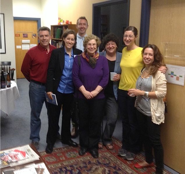 From left: Michael Maguire (BA 1993), Ashley McIntosh (BA 2006), Prof. James Uden, Prof. Ann Vasaly, Prof. Stephanie Nelson, Ms. Sophie Klein (PhD 2013), Beth Beriau Jacquet (BA 1993)