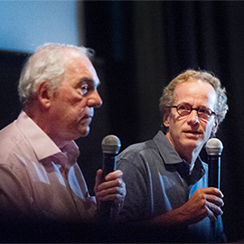 Pulitzer-prize winner Gerard O'Neill (COM '70) and Journalism Professor Dick Lehr