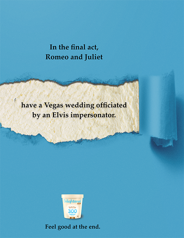 Advertisement for Enlightened ice cream.