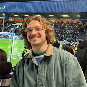 Smiling portrait at a soccer game