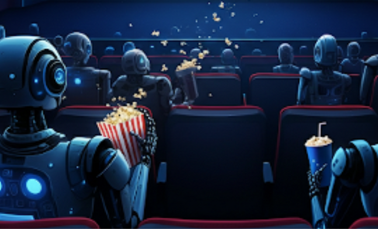 Robots in a movie theater