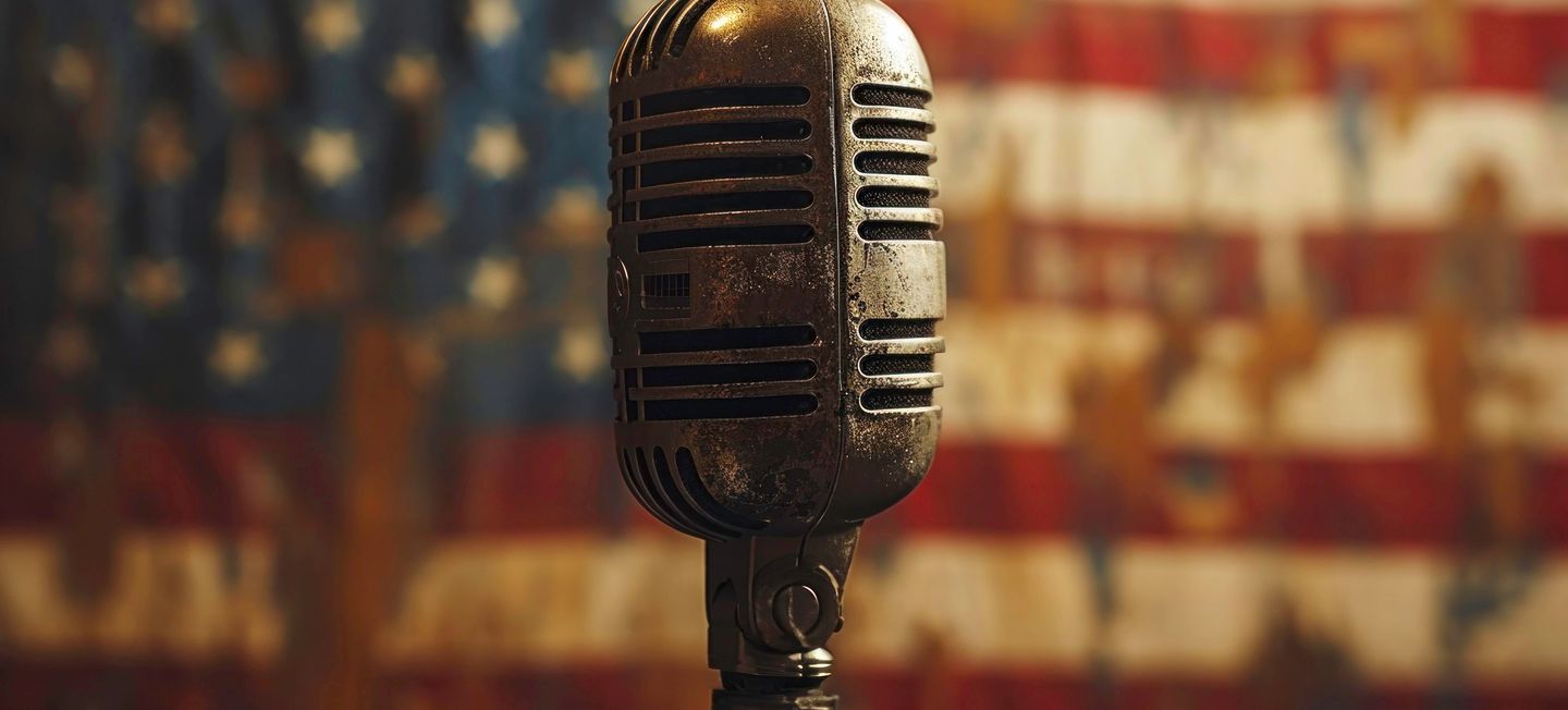 First Amendment Microphone US Flag