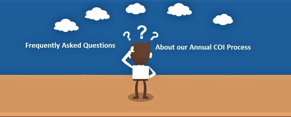 FAQ Image and Text. cartoon man standing with question marks above his head. He is unsure about what to do next