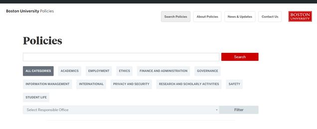 Policies Website Screenshot